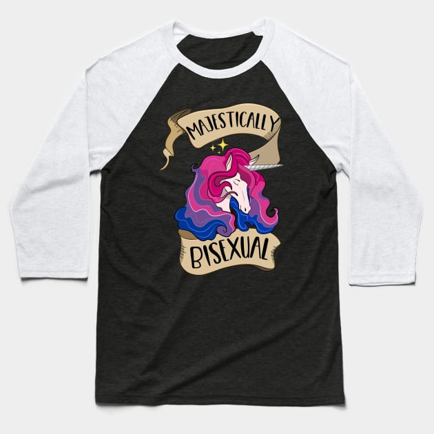 Majestically Bisexual Unicorn Baseball T-Shirt by Eugenex